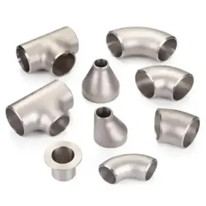 many types of stainless steel butt-welded pipe fittings such as elbow tee cap reducer