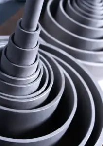 stainless steel pipes in different sizes.
